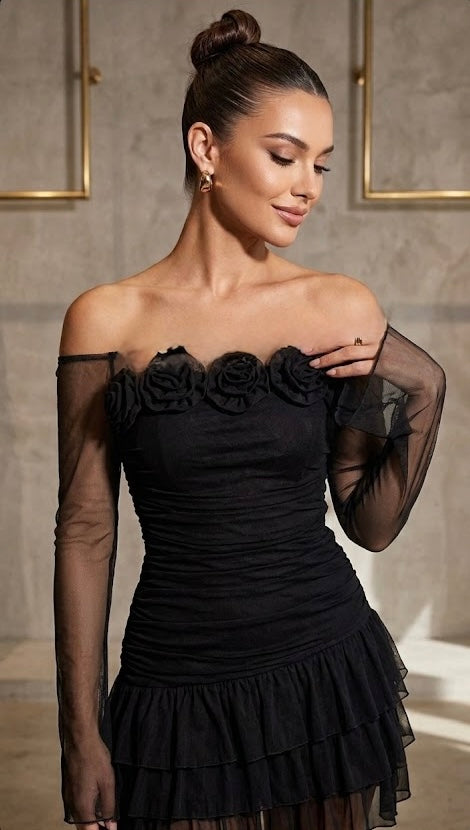 Pankh Zizig Mesh Net Bodycon Dress
