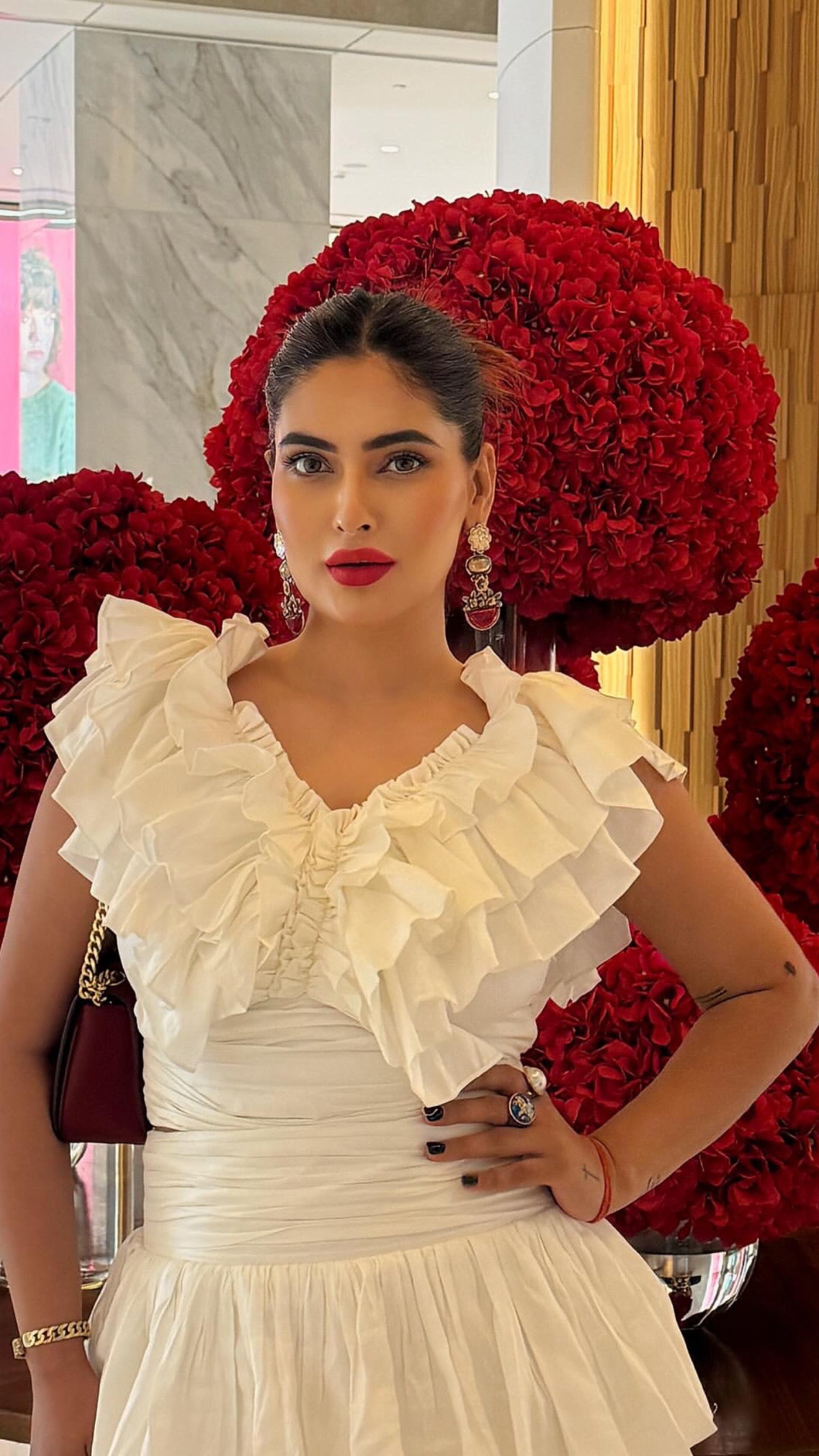 Pankh Prolly Ruffle Cropped Top And Ruffled Skirt