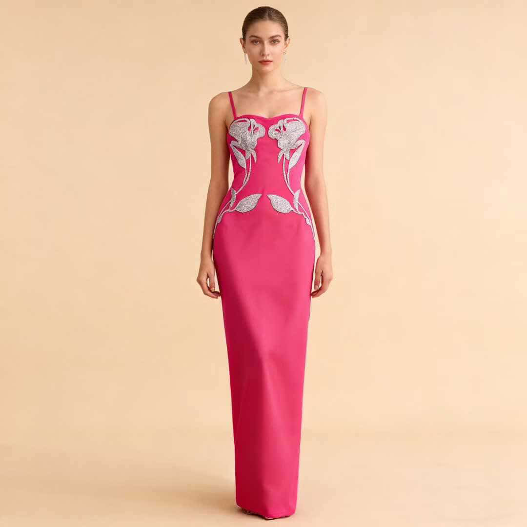 Pankh Akalie Crystal Rhinestone Partywear Maxi Dress