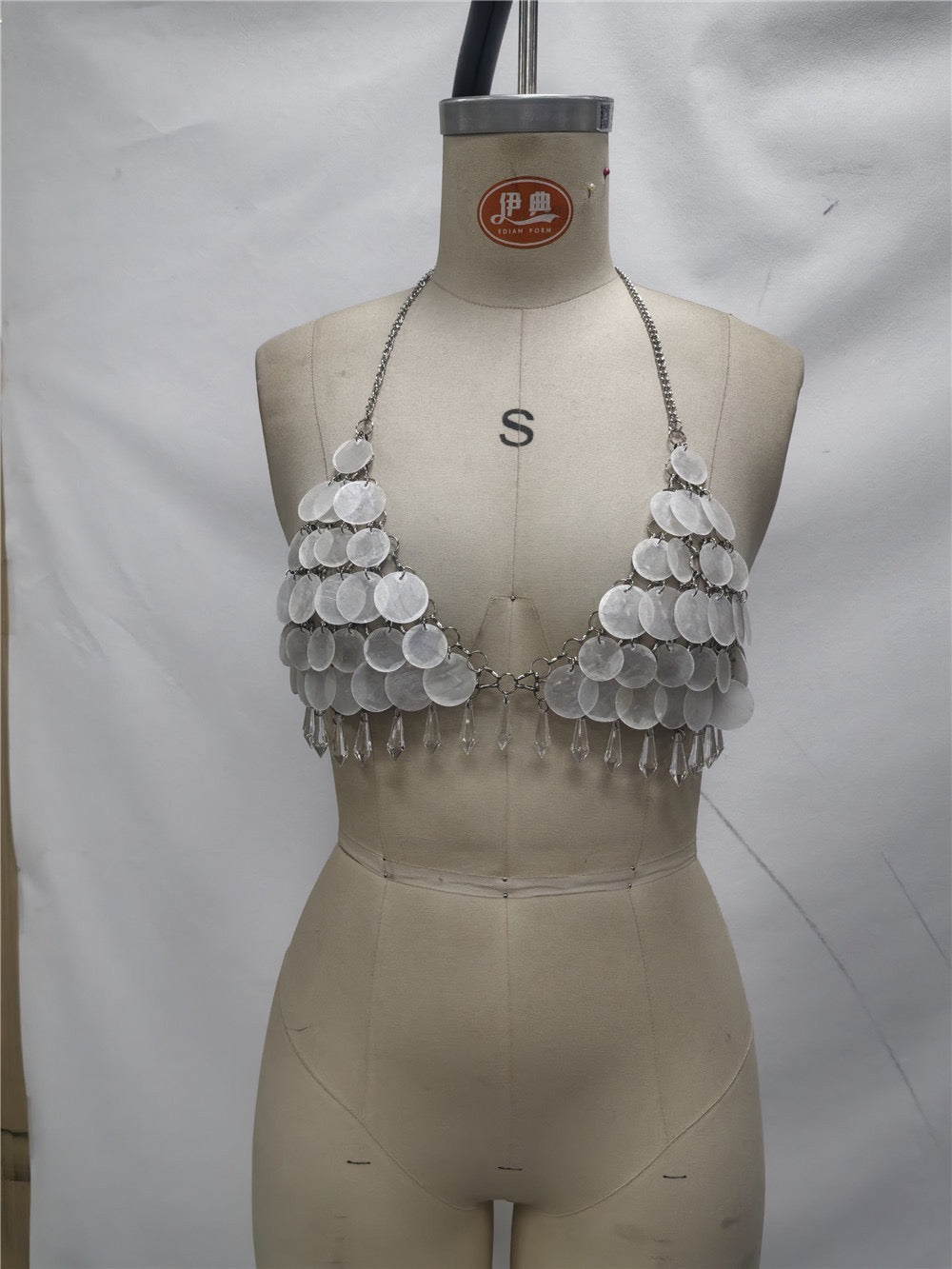 Pankh Biki Coin Shell Bralette Top Accessories