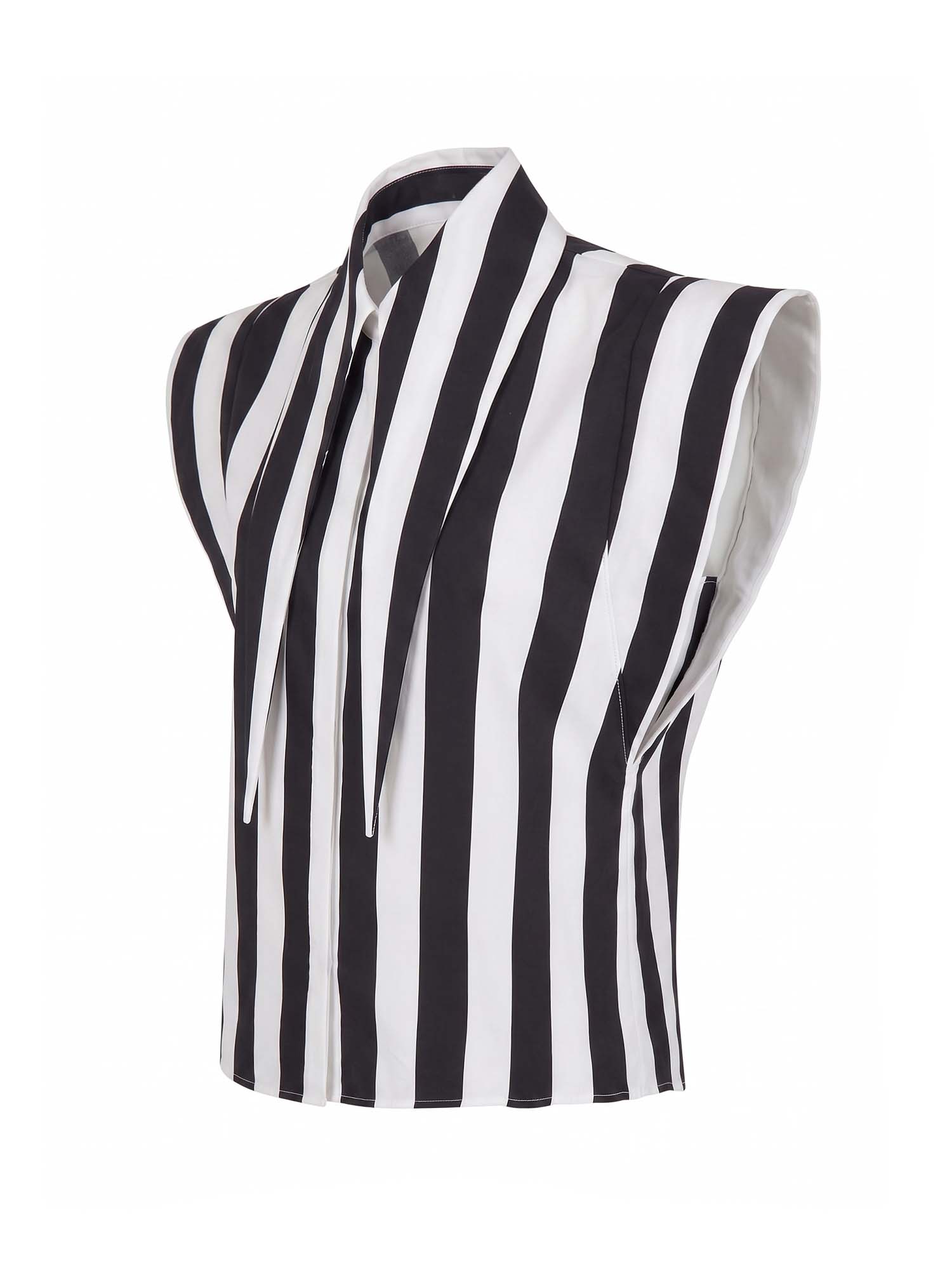 Ozor Extended Collar Stripe Shirt