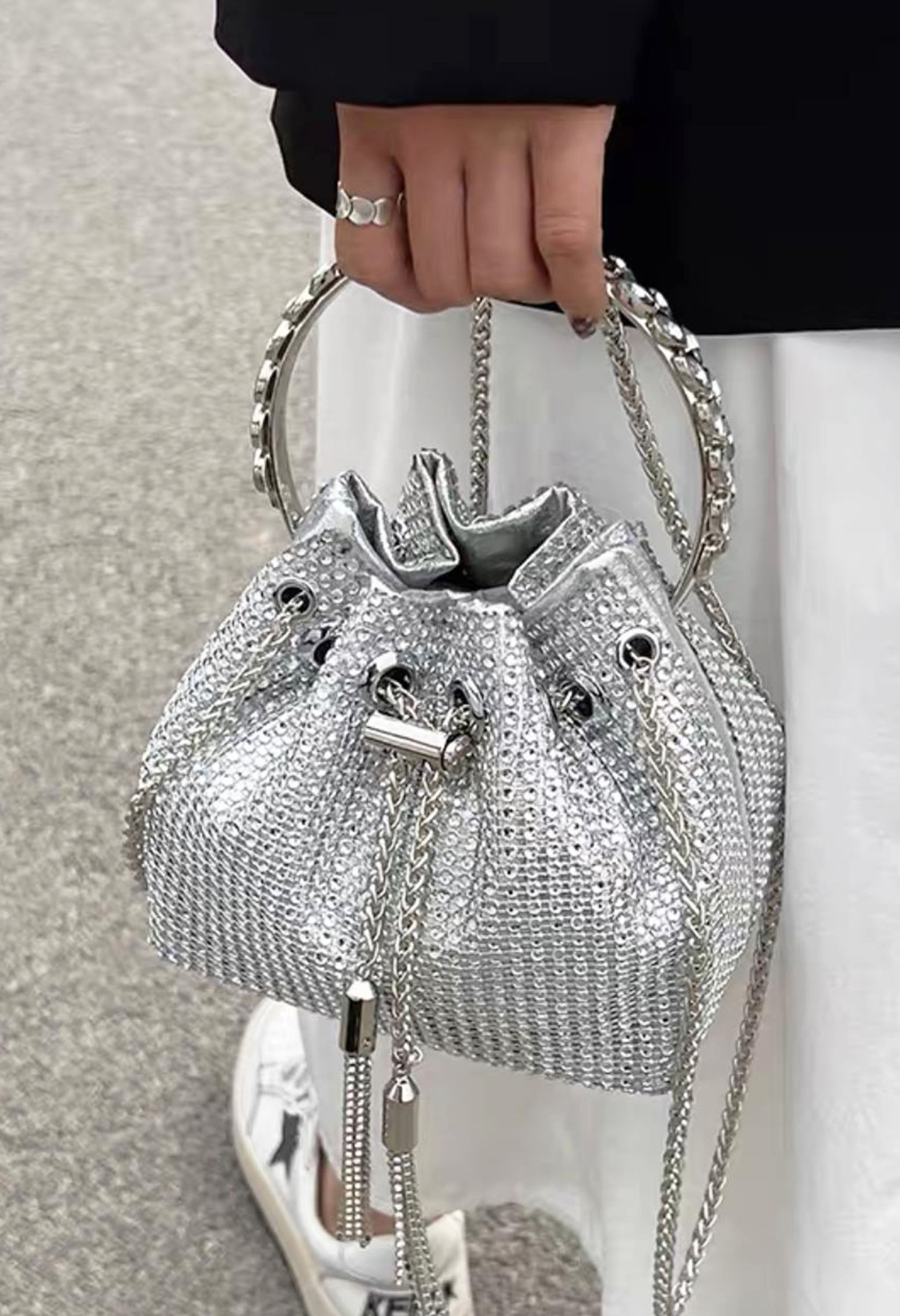 Pankh Crystal Rhinestone Shoulde Handbags Bags