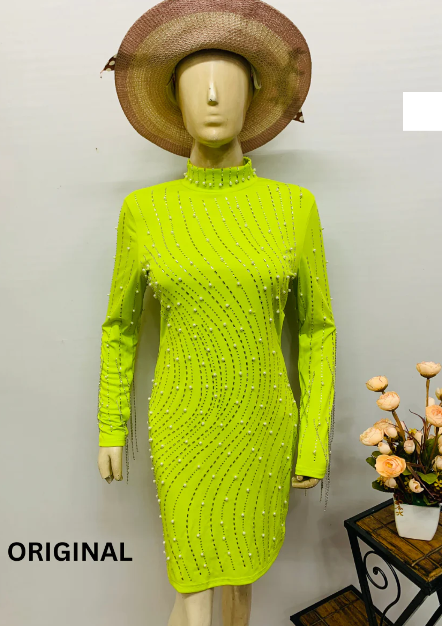 Pankh Alessia Rhinestone and Pearl Embedded Dress