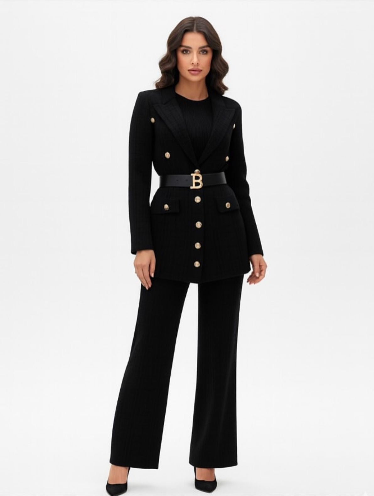 Pankh Alisa Formal Two Piece Blazer and Pant Woolen Coord Set