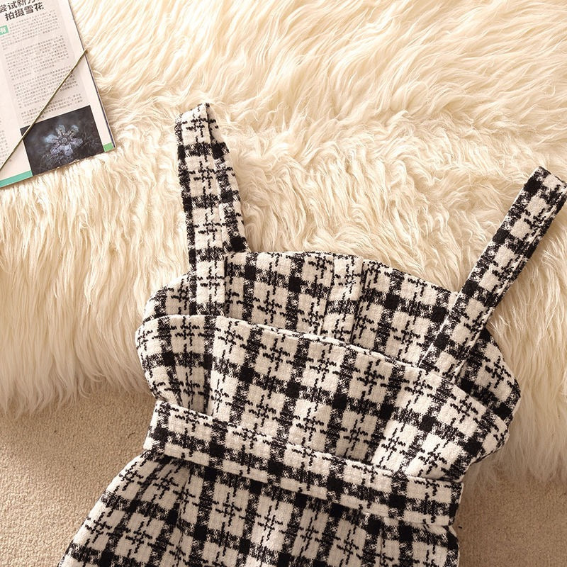 Pankh Erico Tweed Elegant Dress with Knit Top