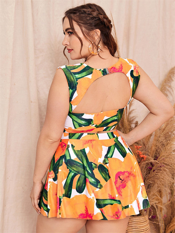 Pankh Bettie Plus Size Padded Bikini, Skirt and Underpant Swimset