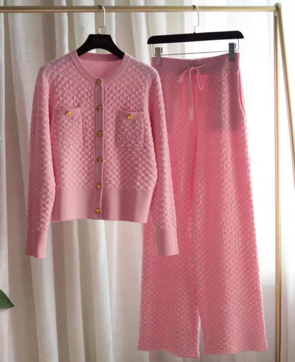 Levia Quilted Blouse and Pant set