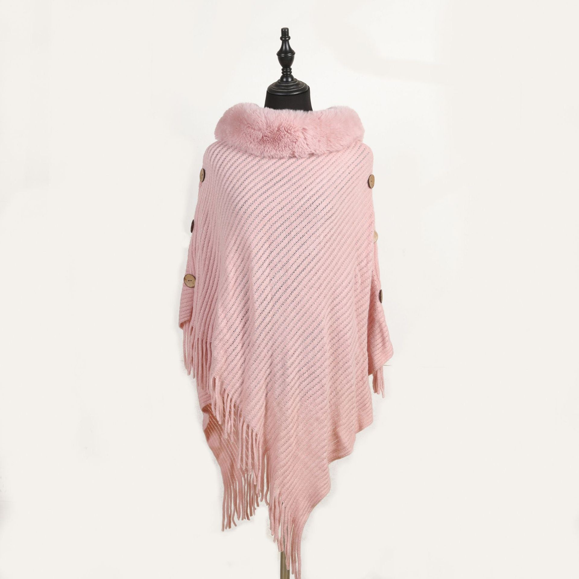 Pankh Keo Fur Cape Shawl