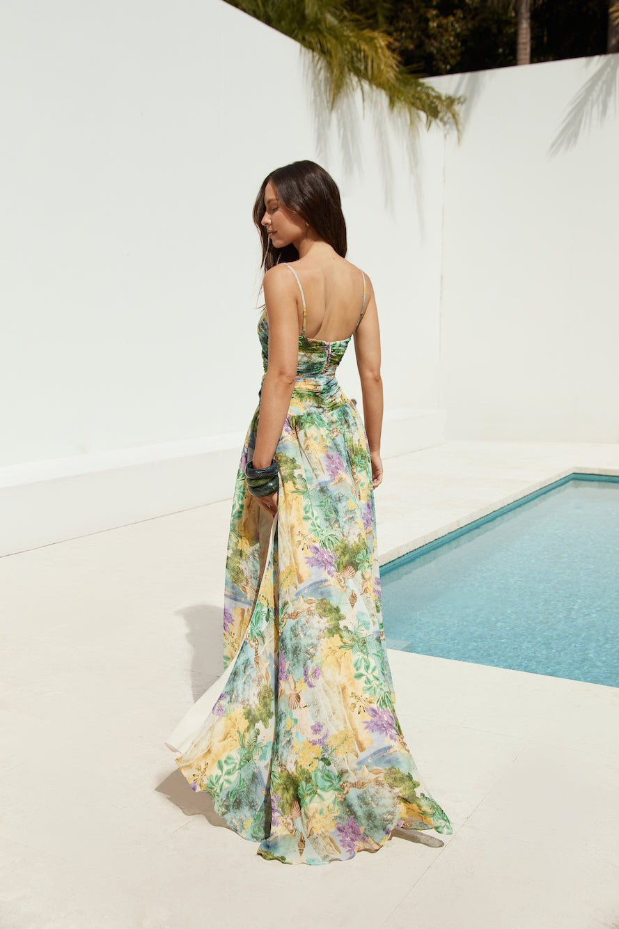 Pankh Cossie Floral Abstract Print Monokini With Skirt Set