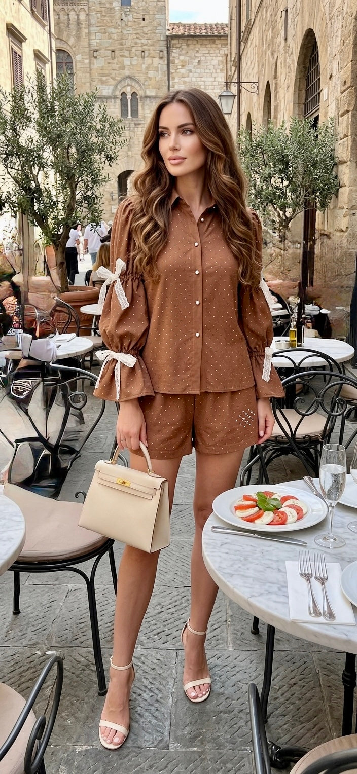 Pankh Marina Stone Embellished Shirt And Short Set