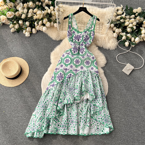 Pankh Acton Luxe Summer Midi Crochet Schiffli Cotton Dress