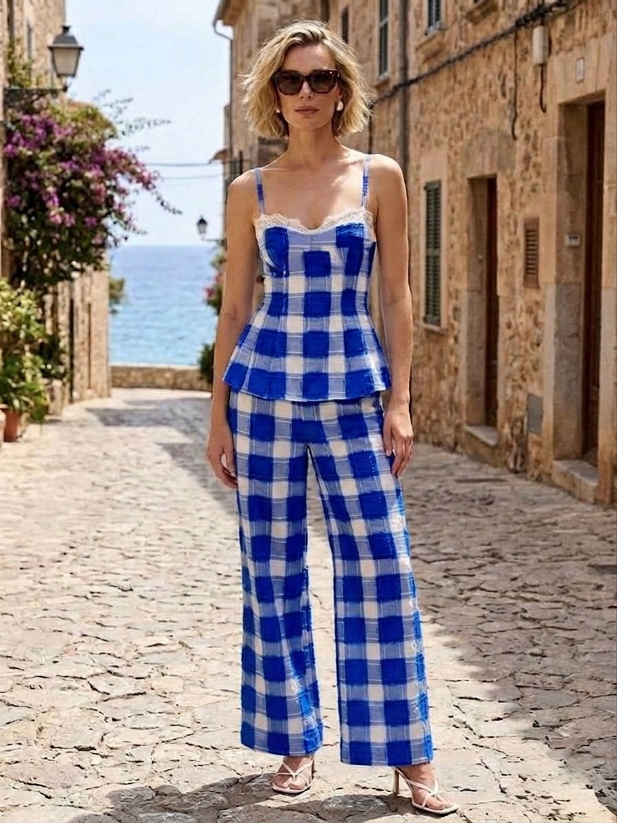 Mavis Textured Gingham Elegant Coord Set