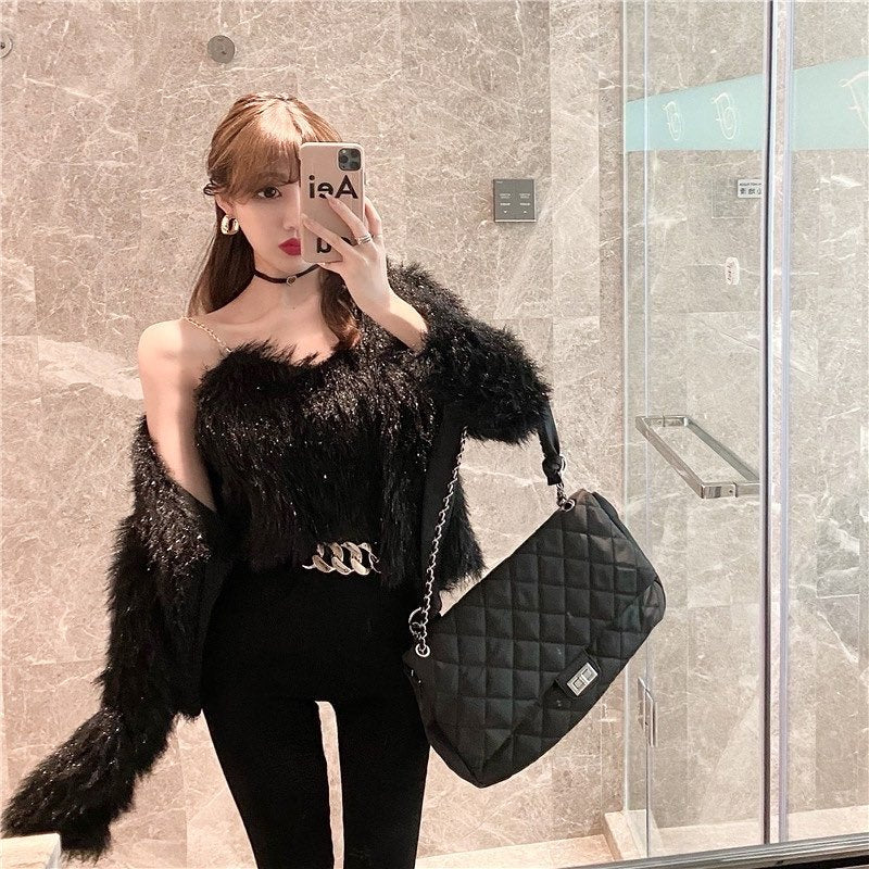 Rasha 2 piece fur top and cardigan set