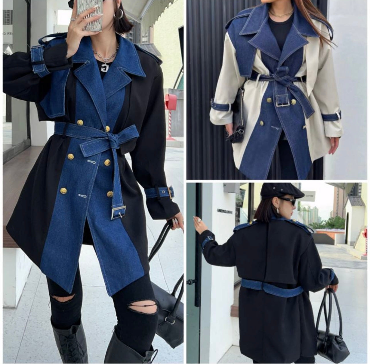 Pankh Huzoora Designer Denim Trench Coat