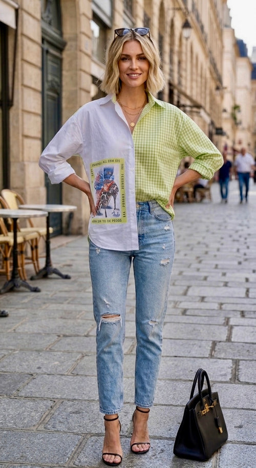 Pankh Asa Quirky Summer Oversized Cotton Shirt