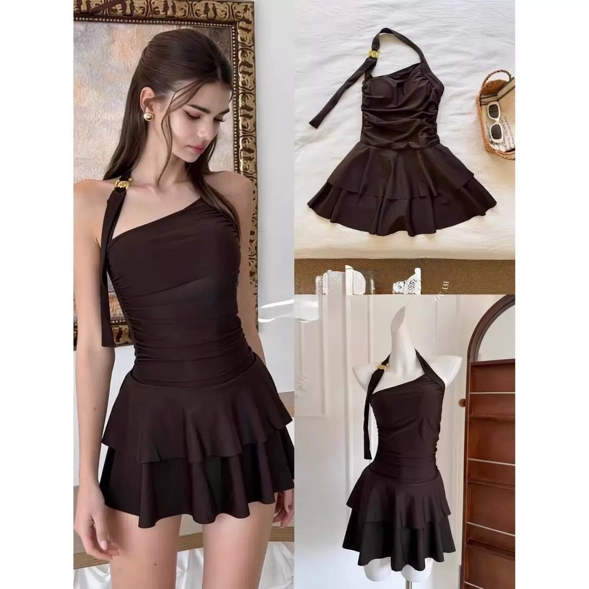 Pankh Fairbanks Modest Padded Swimsuit Dress
