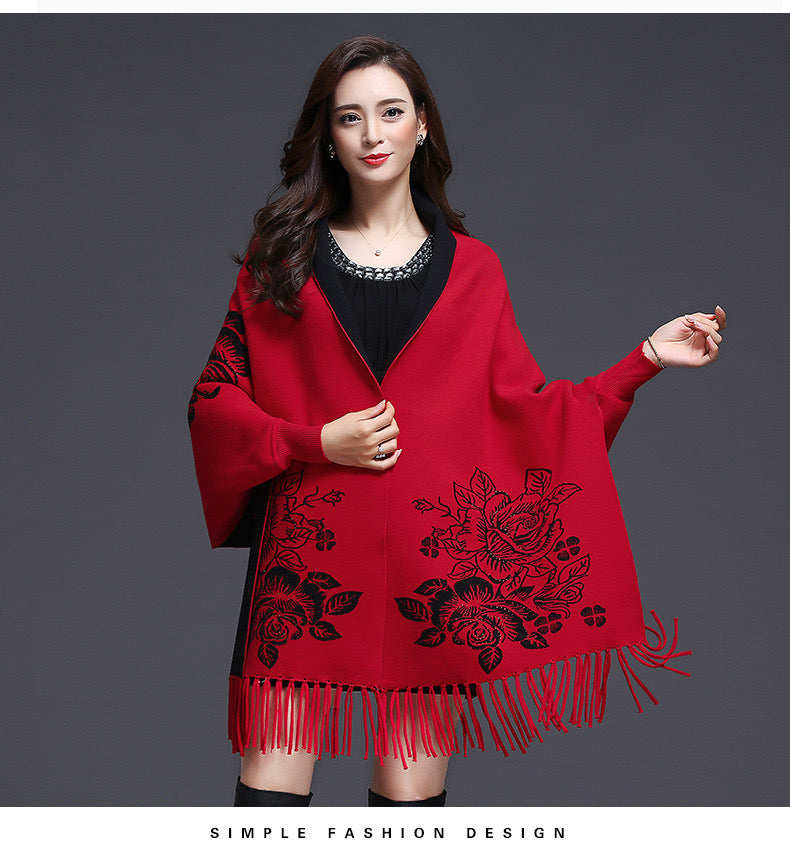 Pankh Calpe Soft Reversable Woolen Cape Shawl