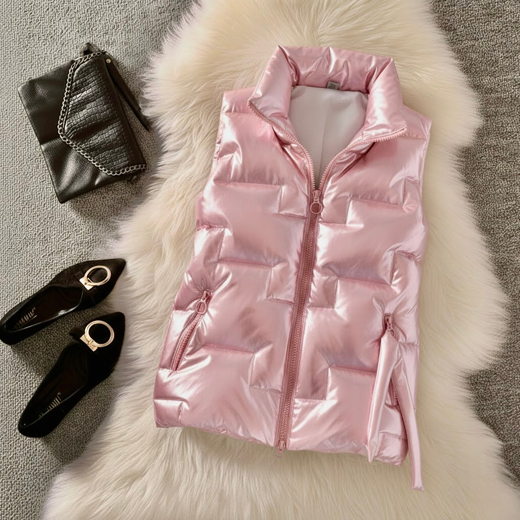 Pankh Calista Metallic Bomber Down Sleeveless Jacket