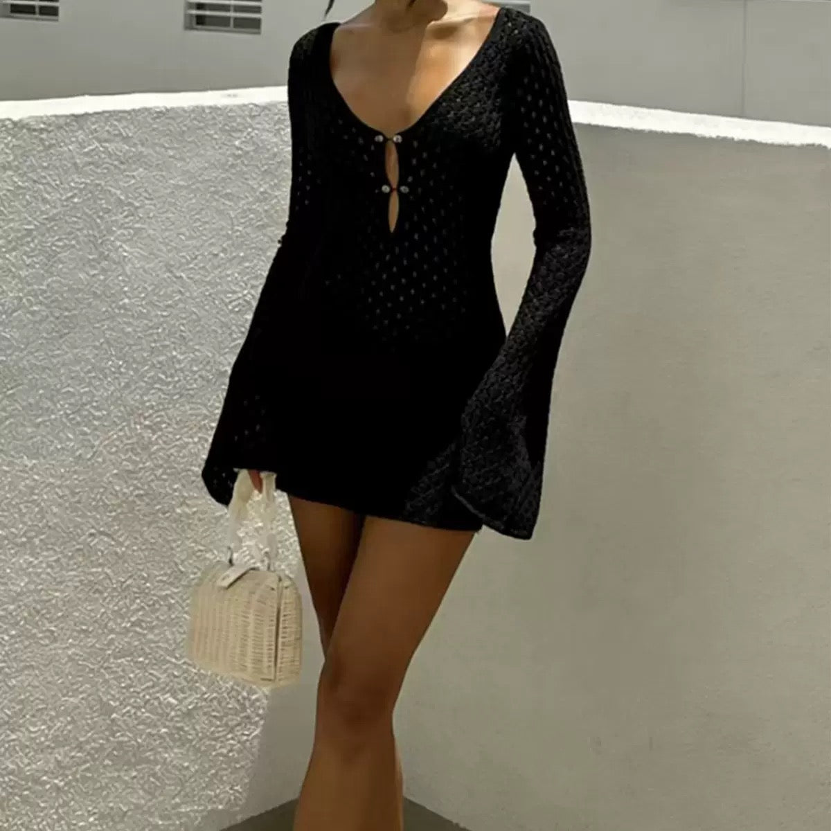 Pankh Orina Crochet Short Dress