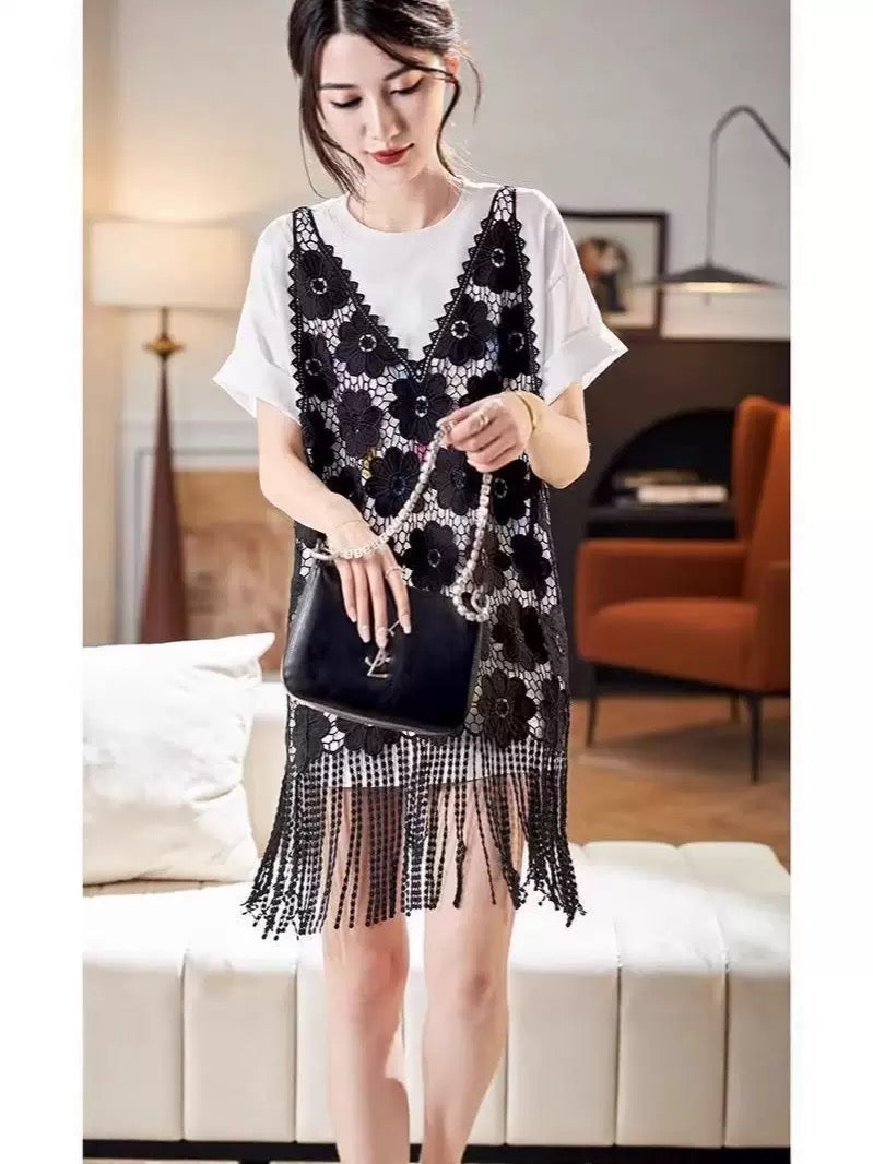 Pankh Payce Crochet Holiday Coverup Dress