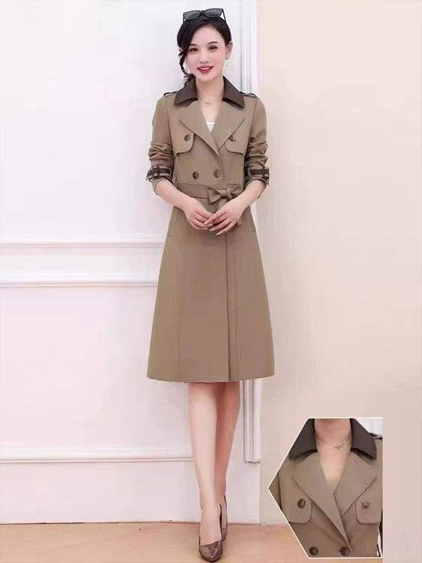 Pankh Cloak Leather Detailing Trench Coat Overcoat