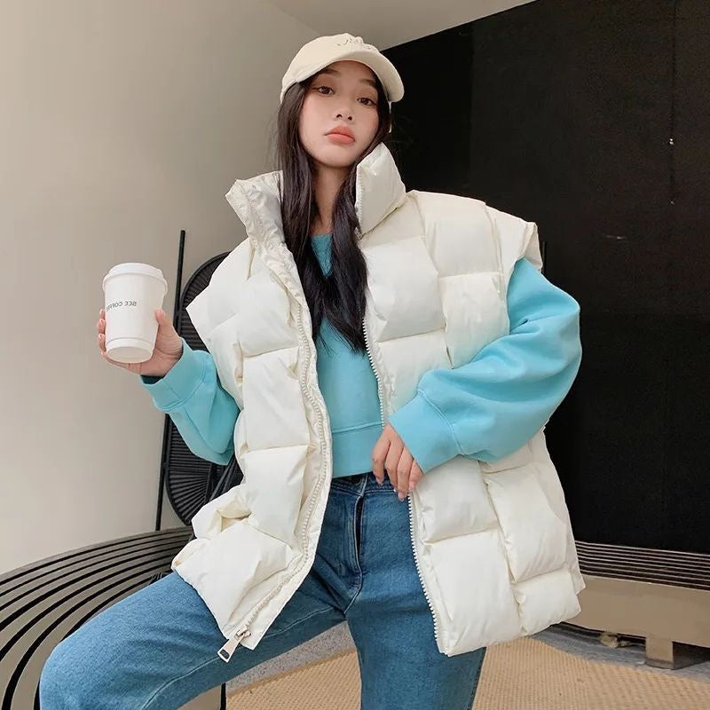 Pankh Bouncy Premium Warm Winter Sleeveless Bomber Down Jacket