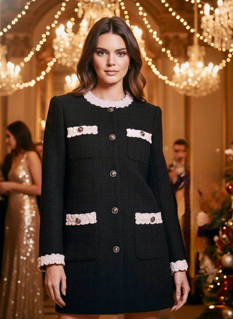 Pankh Archer Formal Tweed Short Wonter Dress