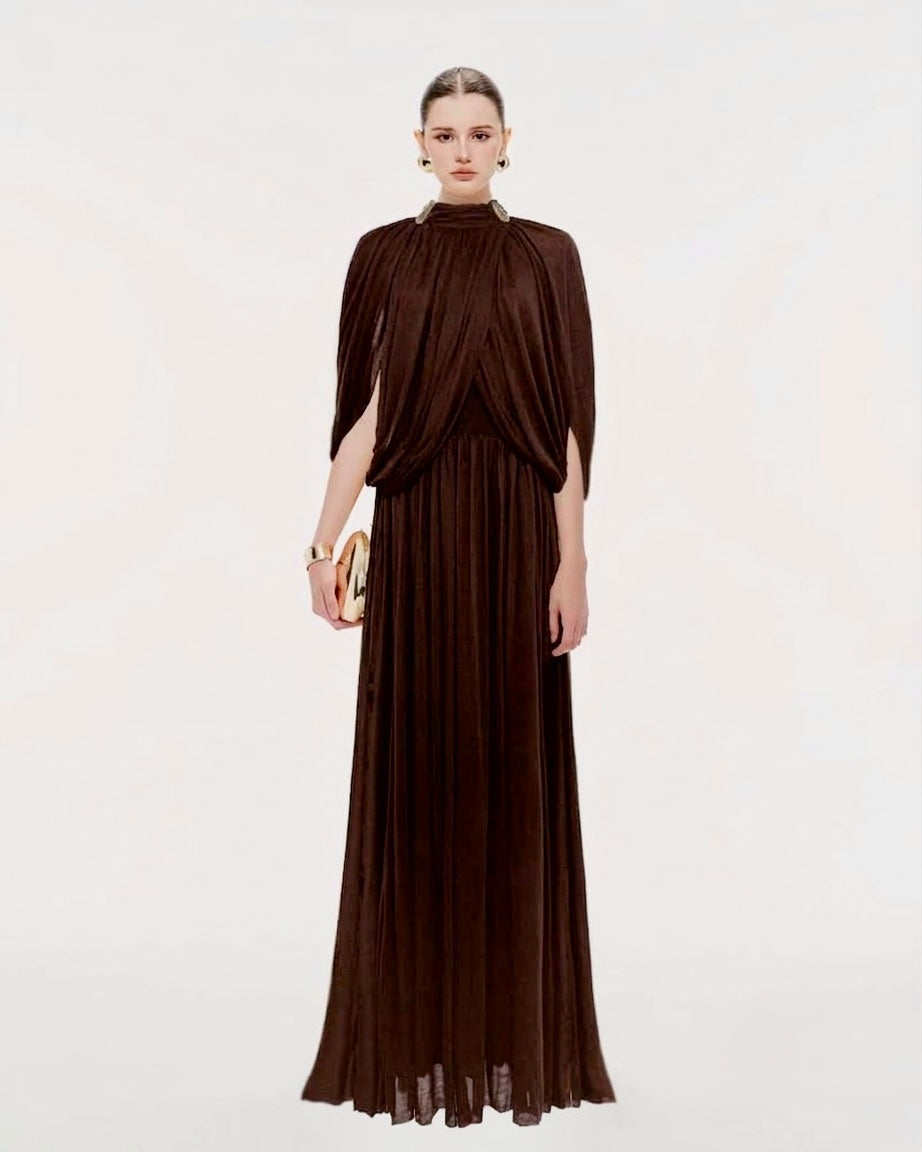 Stenoir Cape Style Maxi Dress