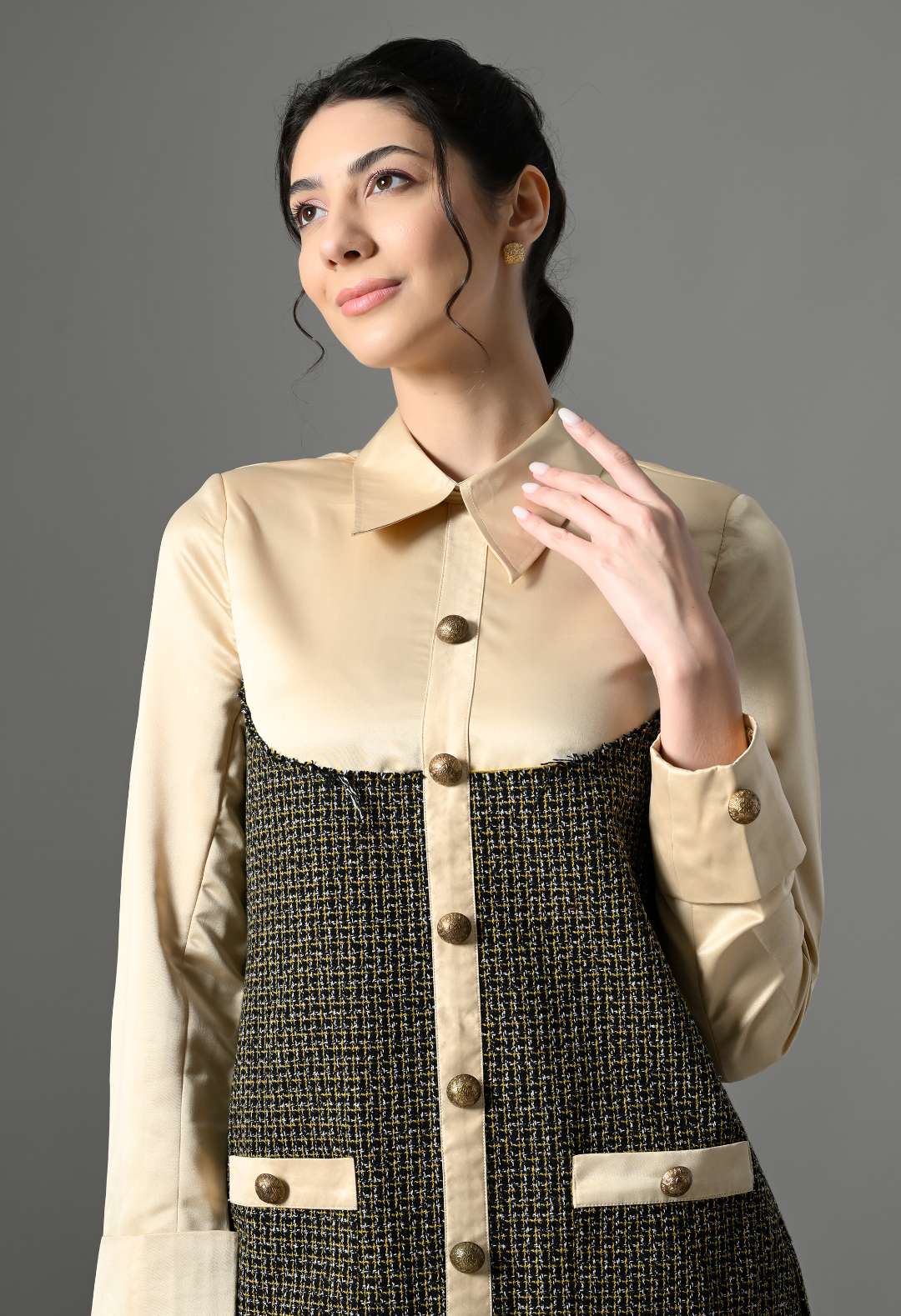 Pankh Shasha Tweed Formal Party Dress