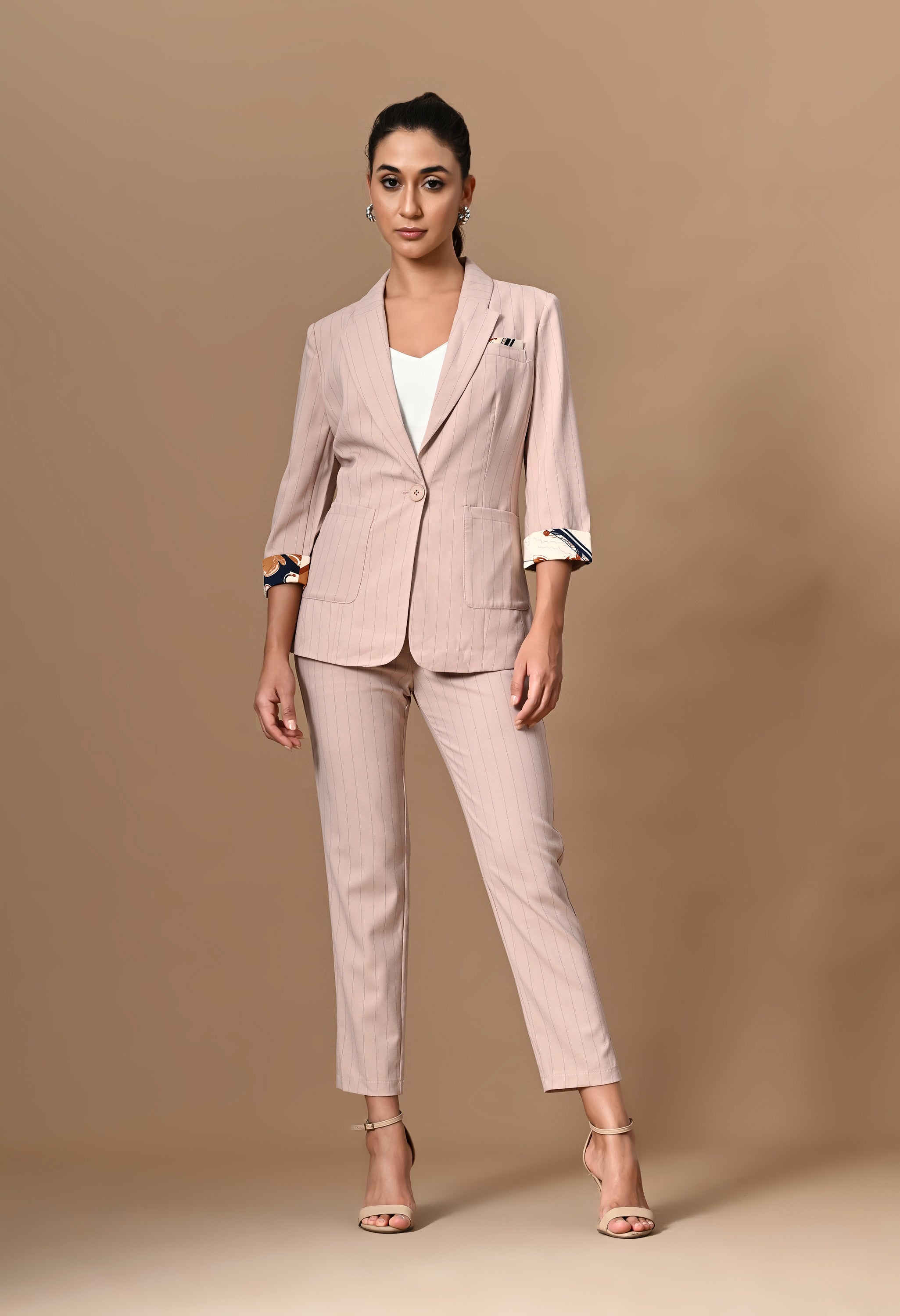 Pankh Klara Striped Blazer & Pant Set