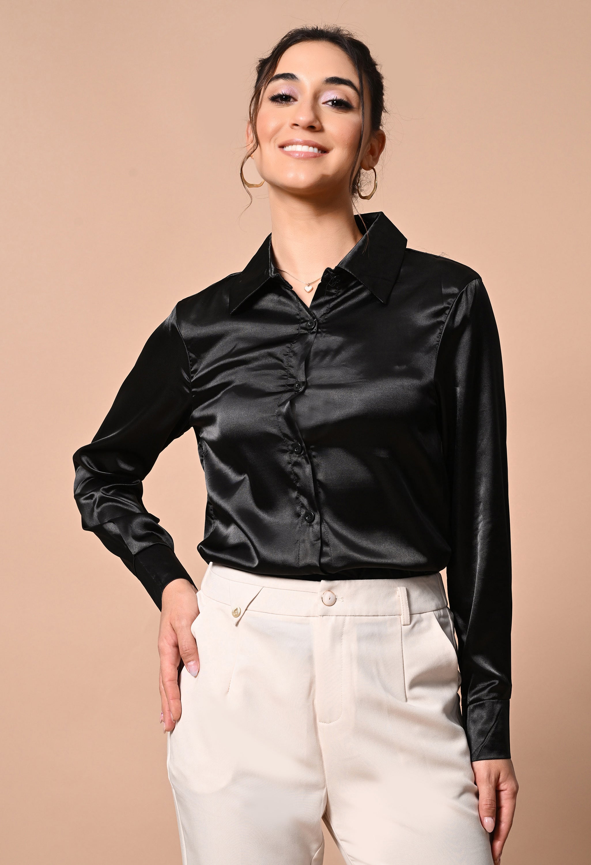 Pankh Lark Satin Party Wear Shirt