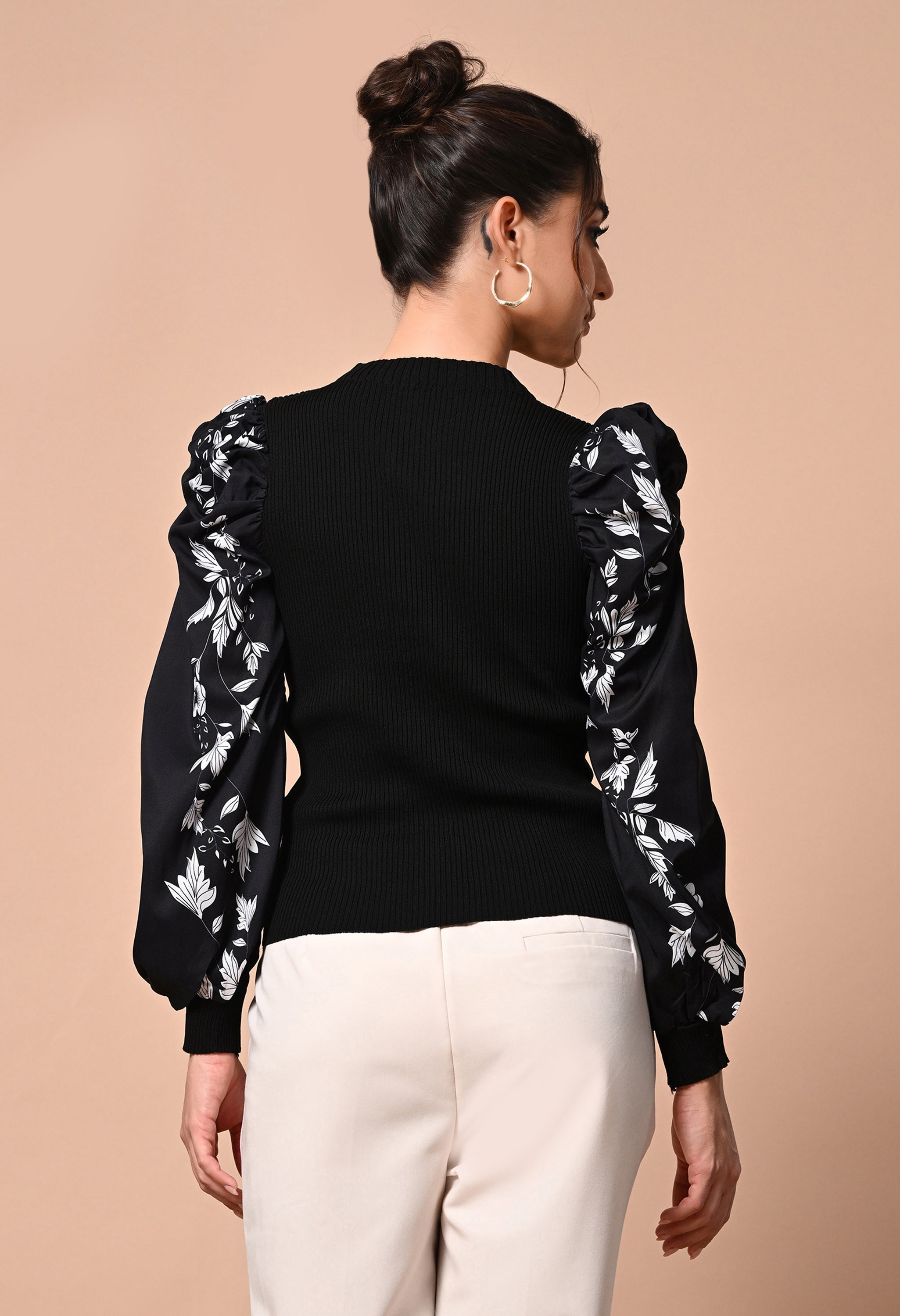 Pankh Floral Drama On Sleeve Blouse