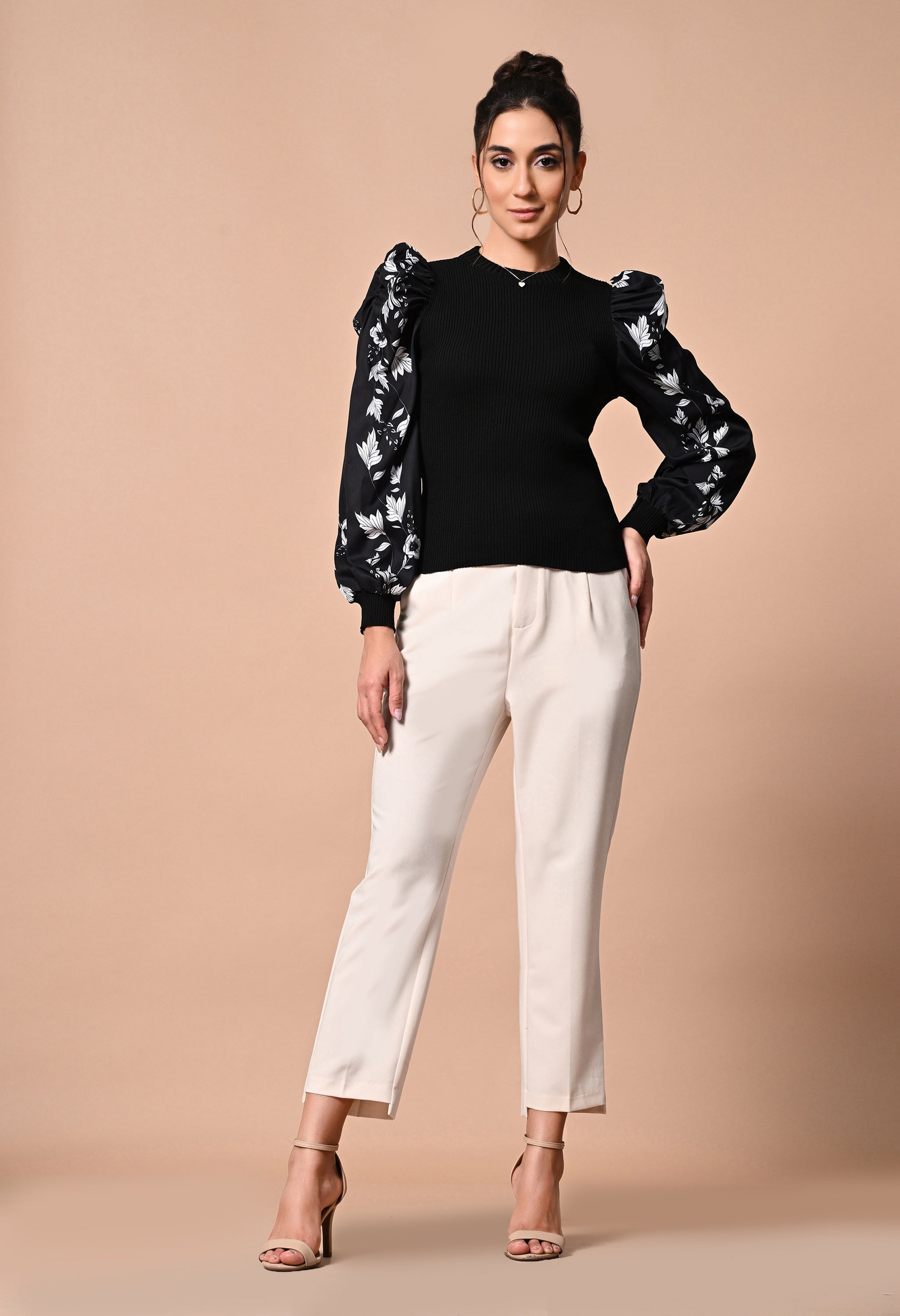 Pankh Floral Drama On Sleeve Blouse