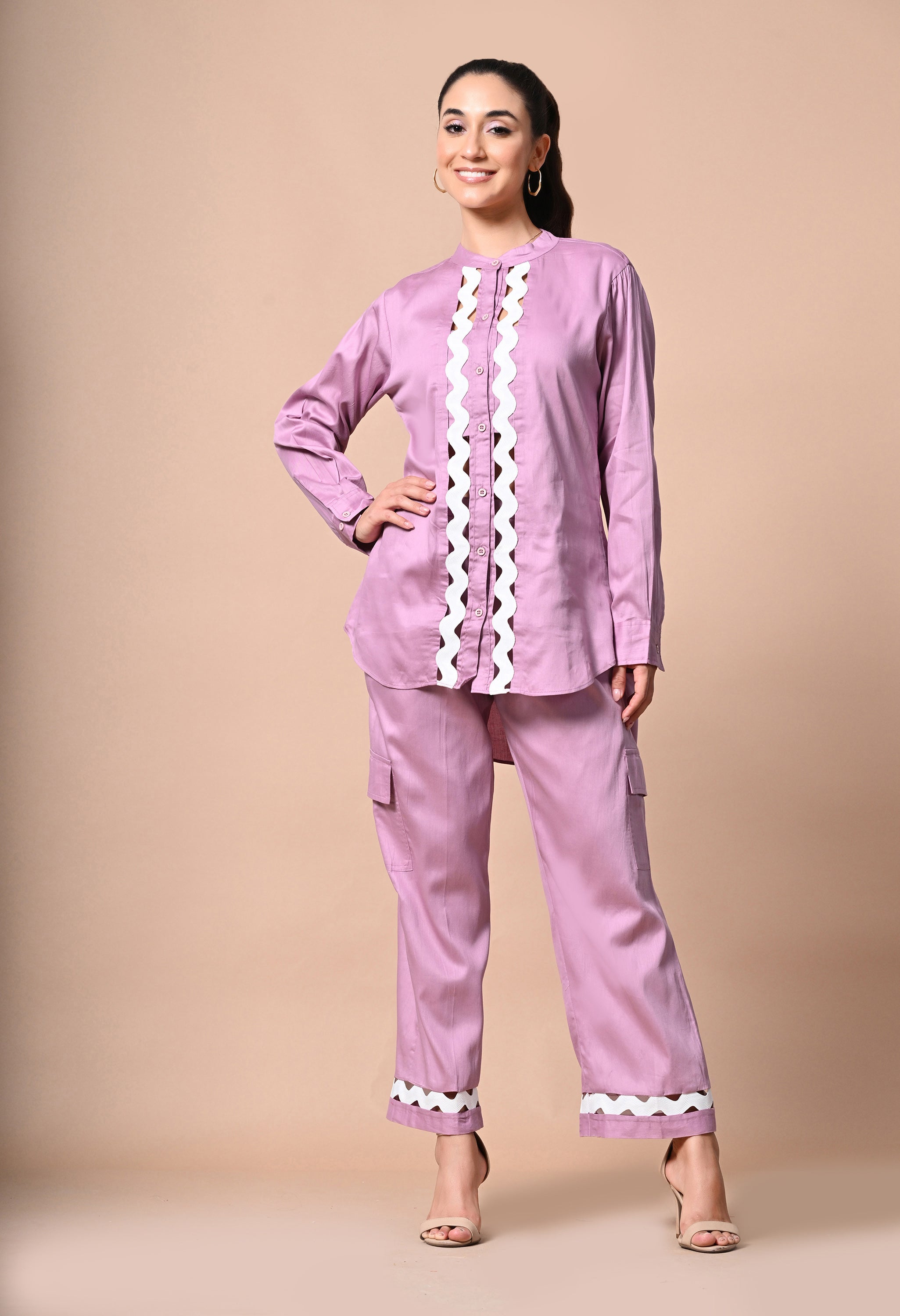 Pankh Nevio Cotton Long Shirt & Cargo Pant Coord Set