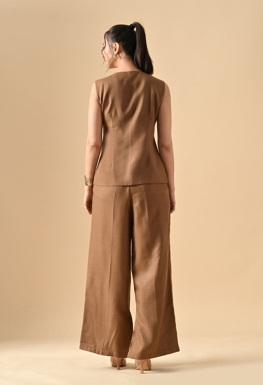 Pankh Gumdrop Linen Cotton Waist Coat and Pant Set