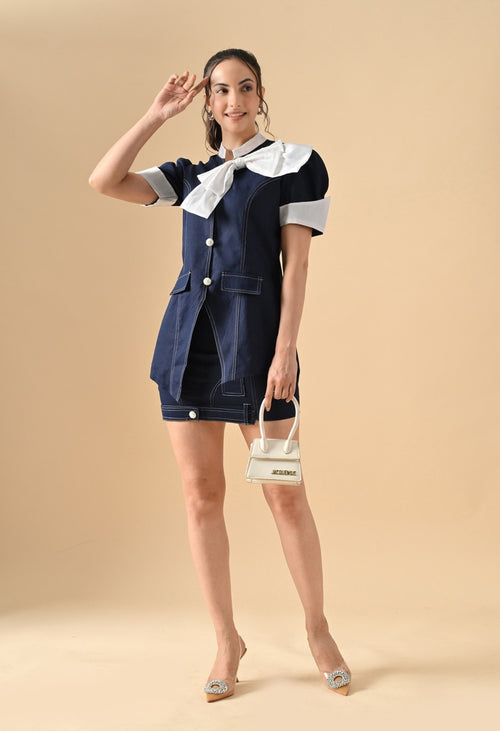 Pankh Zoey Thread Detailing Blazer and Skort Coord Set