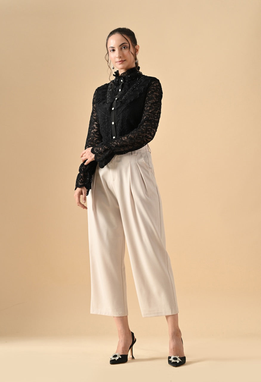Pankh Gloria Lace Ruffle Stylish Shirt