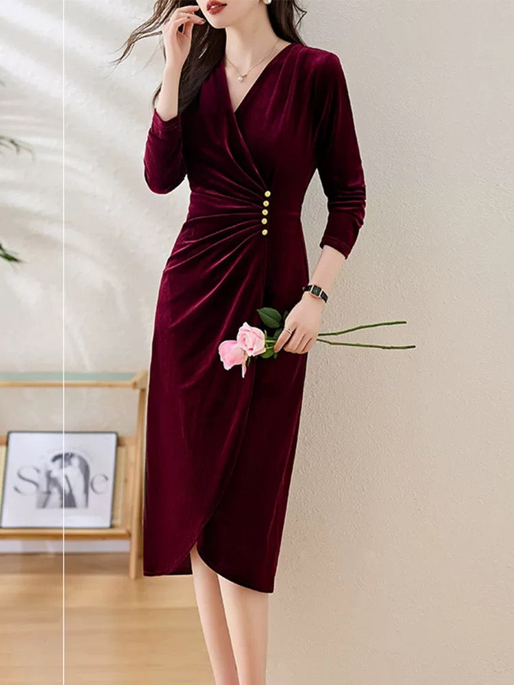 Pankh Alice Elegant Velvet Party Wear Dress