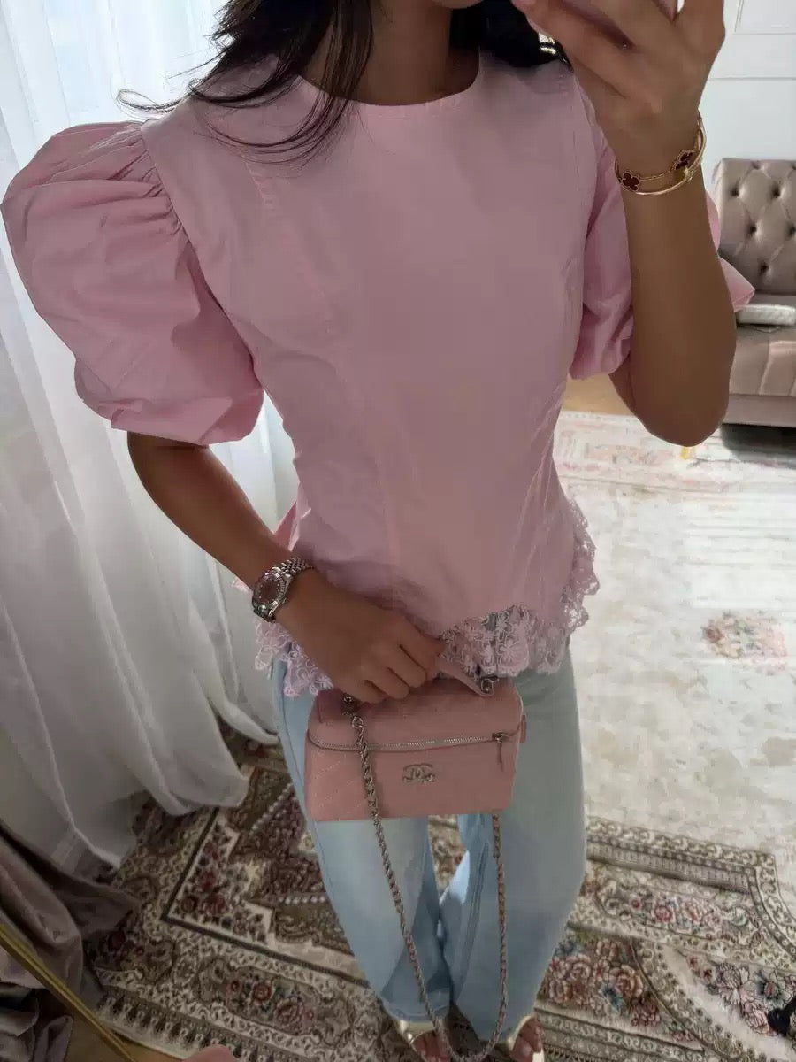 Pankh Kitty Peplum Lace Top