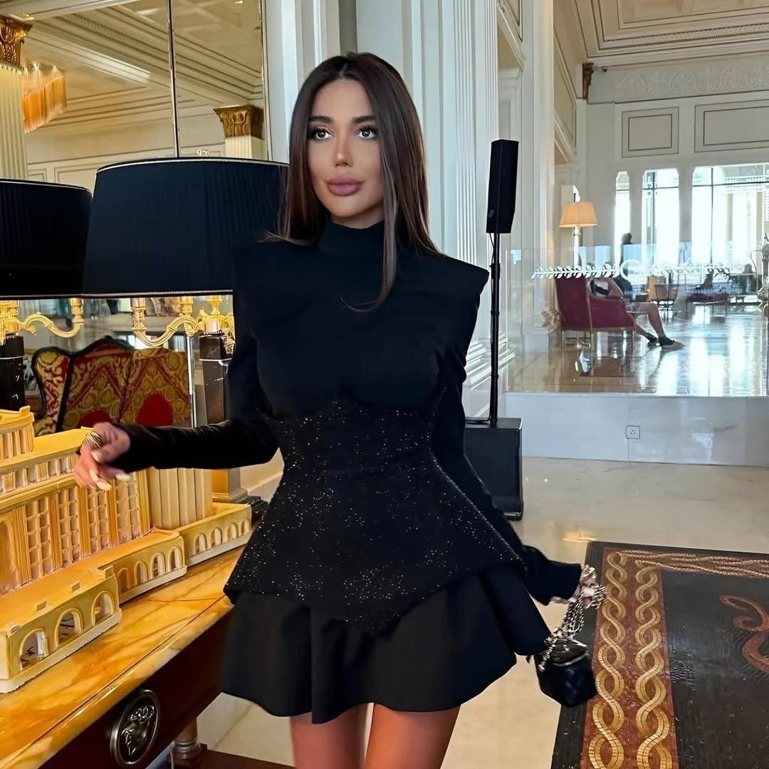 Pankh Clair Satin Dress and Shimmer Corset Belt