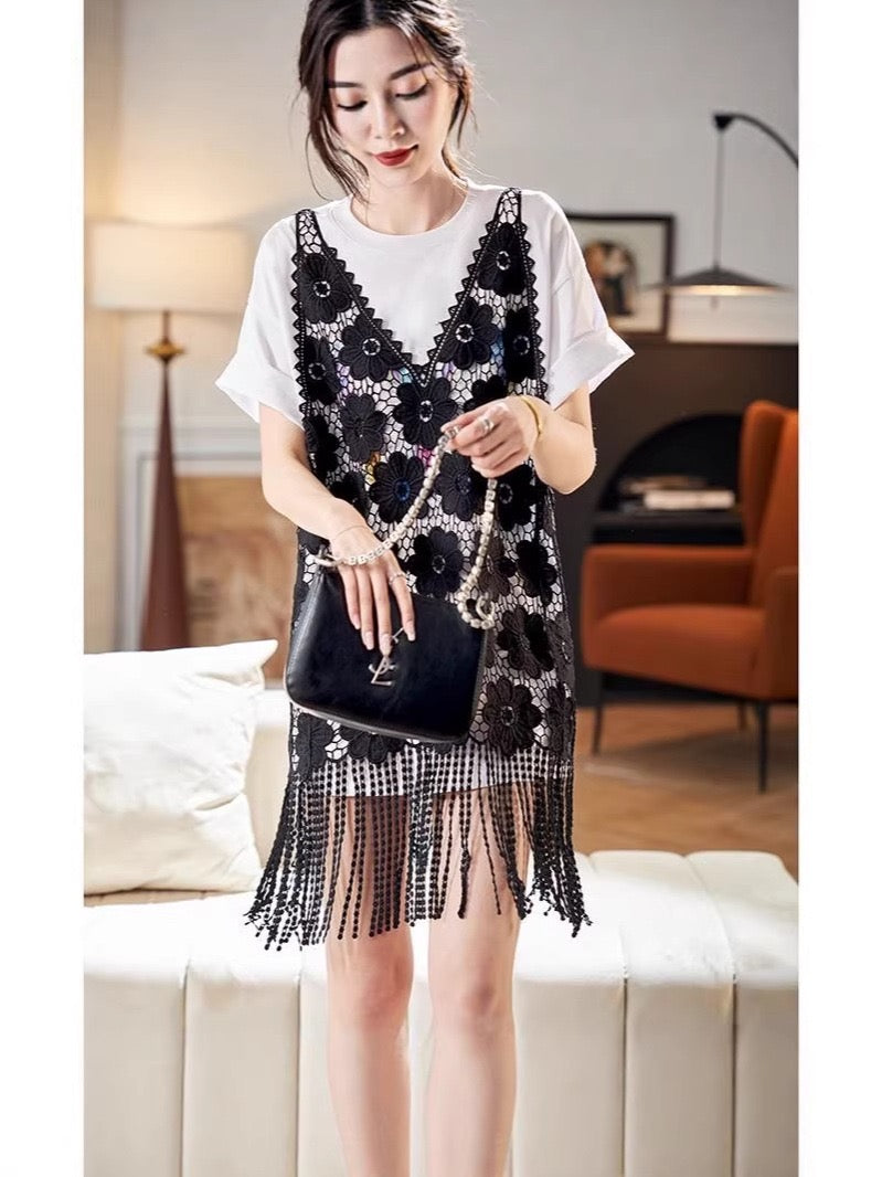 Pankh Payce Crochet Holiday Coverup Dress