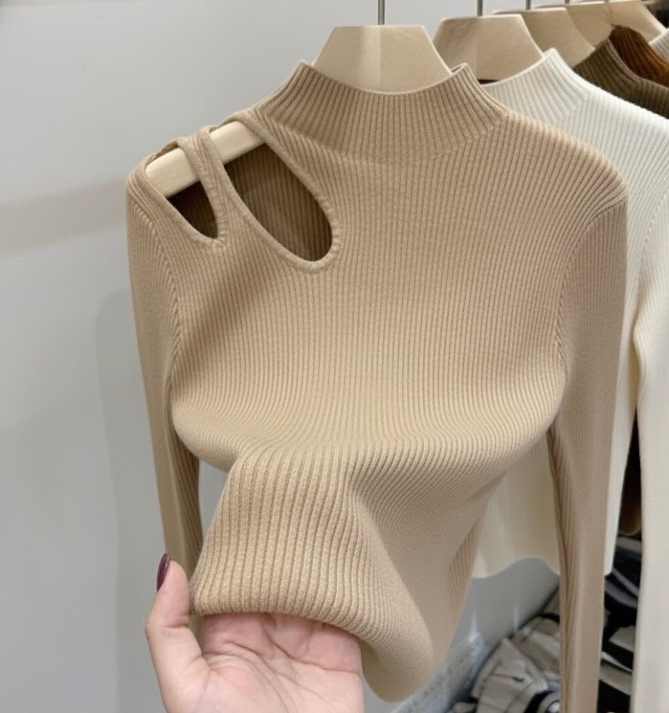 Pankh Mehr Everyday Essential  HollowOut Winter Knit Top