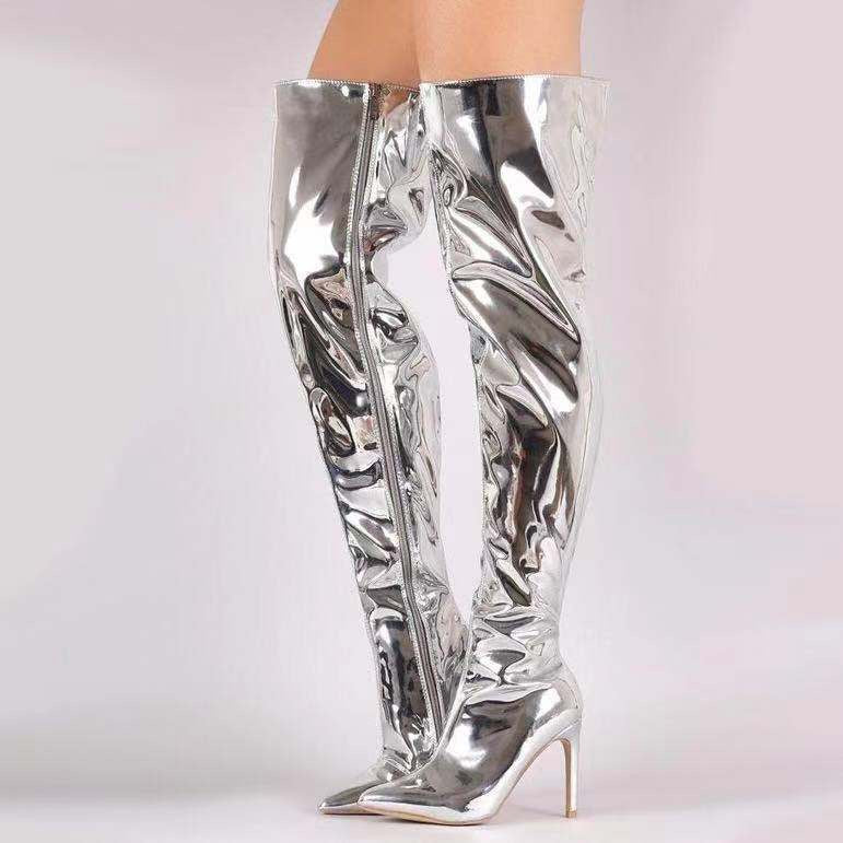 Gale Thigh High Mettalic Boots