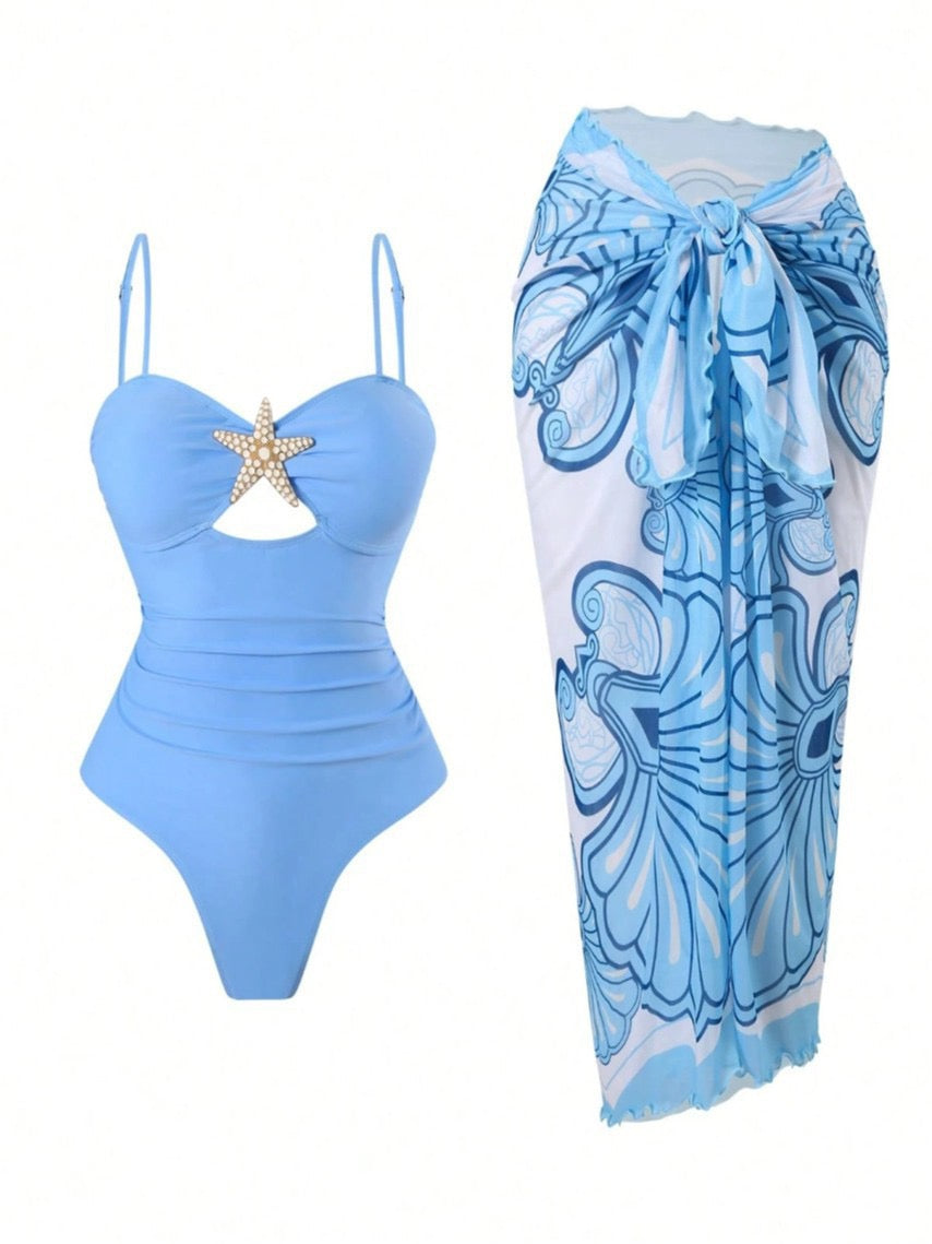 Pankh Zukin Starfish Monokini and Coverup Set