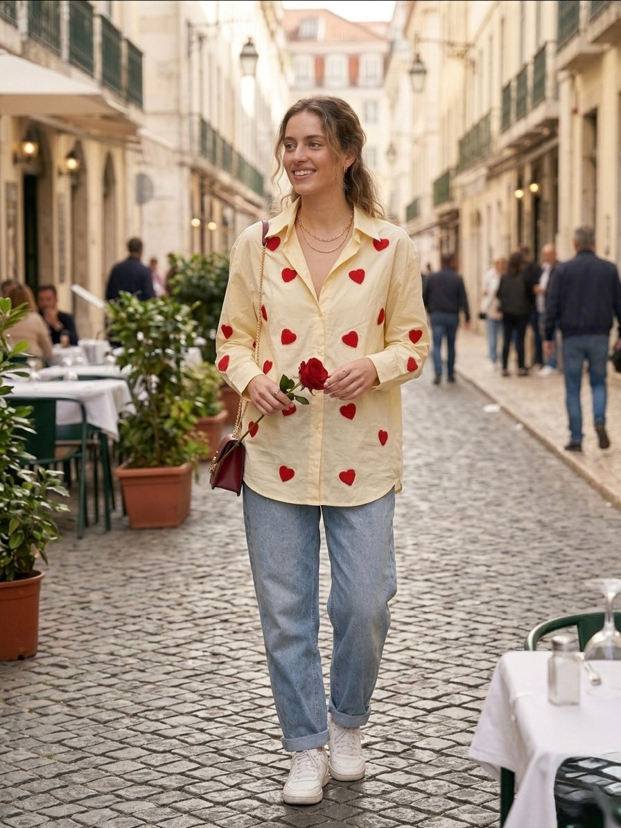 Pankh Hearts Cotton Shirt