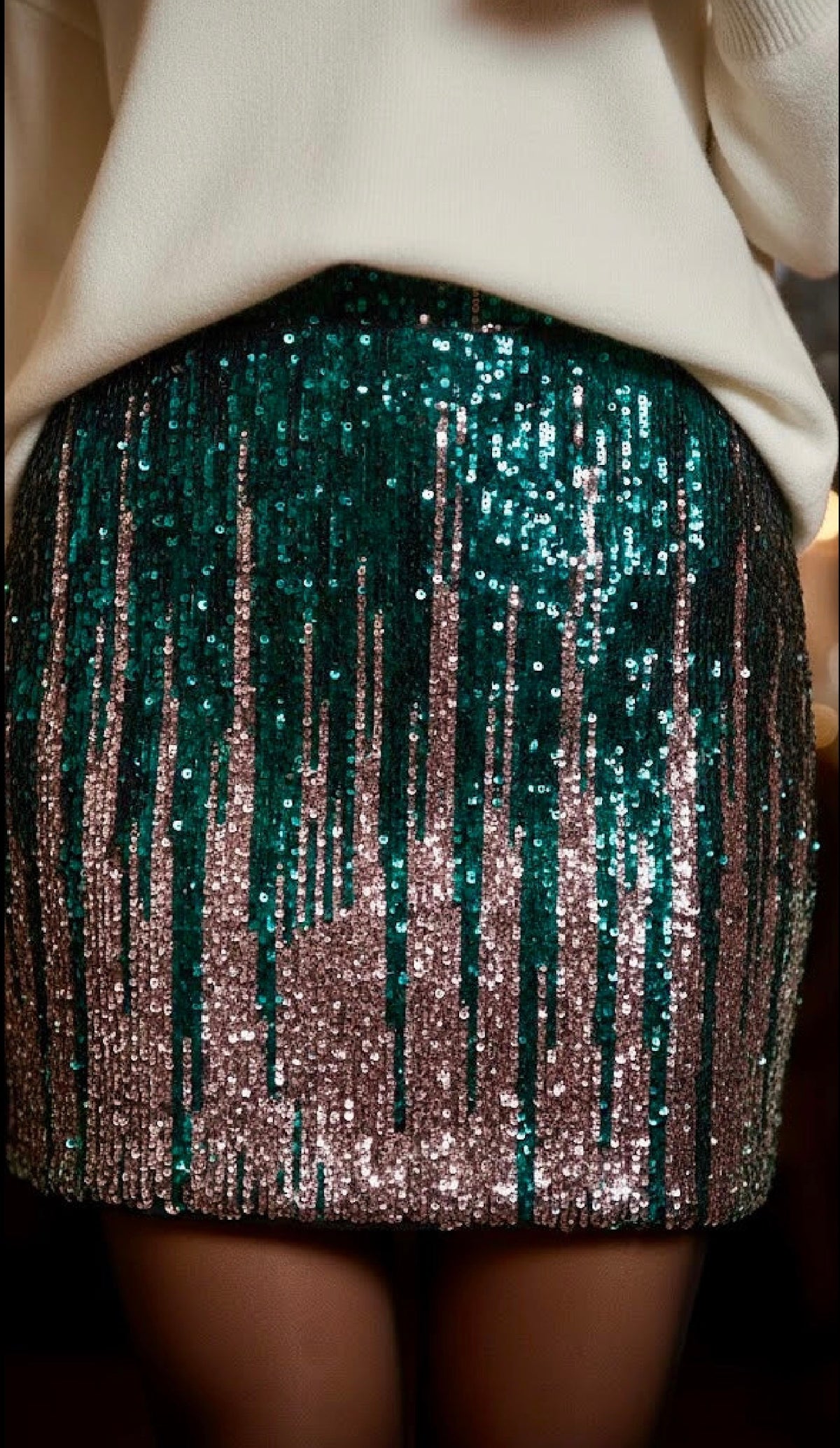 Pankh Monica Ombre Sequin Mini Skirt