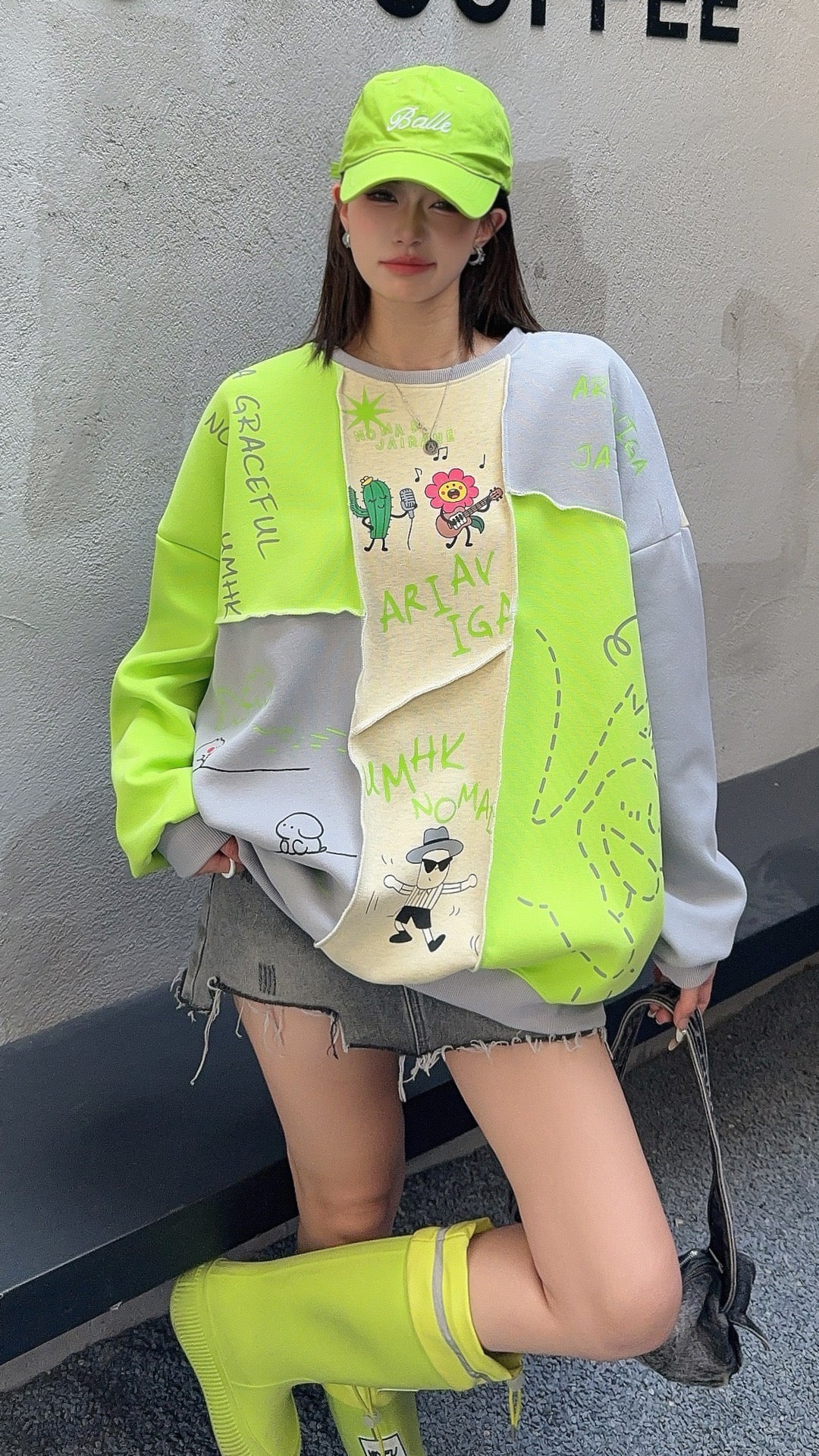 Pankh Stich Oversized Cute Sweat Top