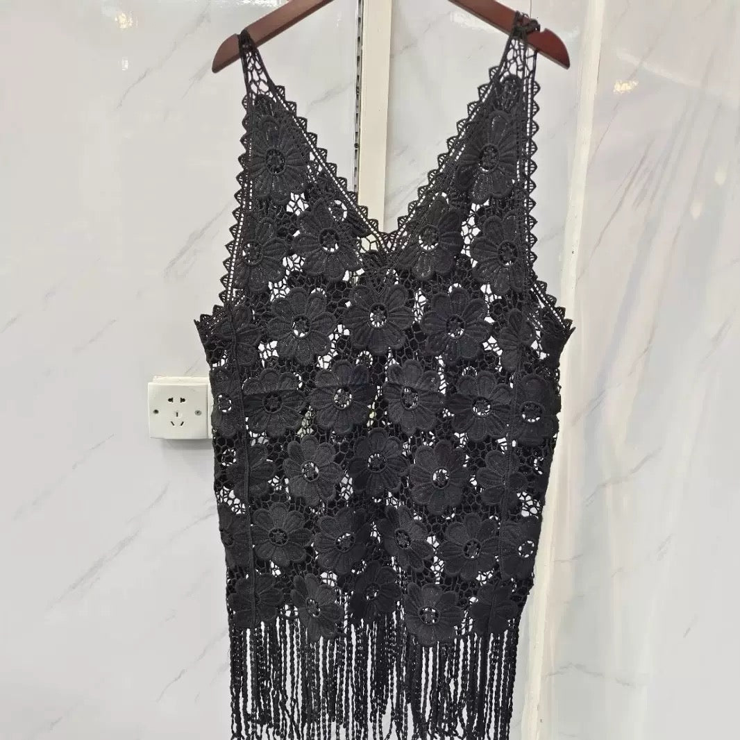 Pankh Payce Crochet Holiday Coverup Dress