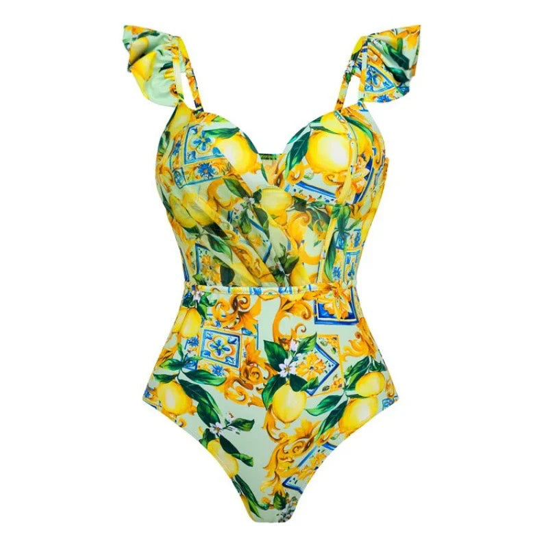 Pankh Siron High Fashion padded Monokini and Sarong Skirt Set