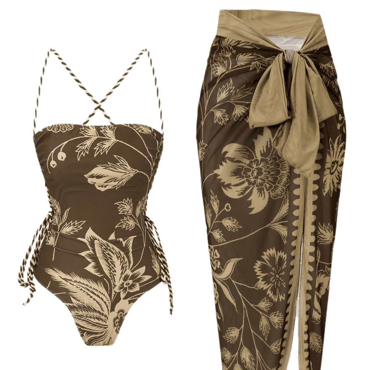 Pankh Amok Padded Monokini & Sarong Swim Set